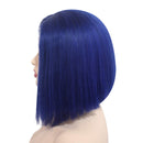 Bob Wigs T-Part Short Lace Front Human Hair Wigs Dark Blue Middle Part Pre Plucked Hairline with Baby Hair Straight Brazilian Real Human Hair Lace Part Bob Wig for Women Bleach Knots 180% Density 10" Ubetta Store