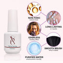 SXC G-17 Nail Foil Glue Gel with Foil Stickers Set Nail Transfer Tips Manicure Art DIY 2X 15ML, 20PCS Stickers, UV LED Lamp Required(Holo Series) SXC