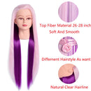 Cosmetology Doll Head Synthetic Fiber Hair Mannequin Head Hair Styling Training Head Manikin Hairdressing Training Model for Practice With Free Clamp FABA