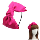 Women 8" Super Big Bows Hairstyle Hair Hoop Silky Fabric Hair Bows HeadBand for Girls Teens (Hot Pink) CELLOT