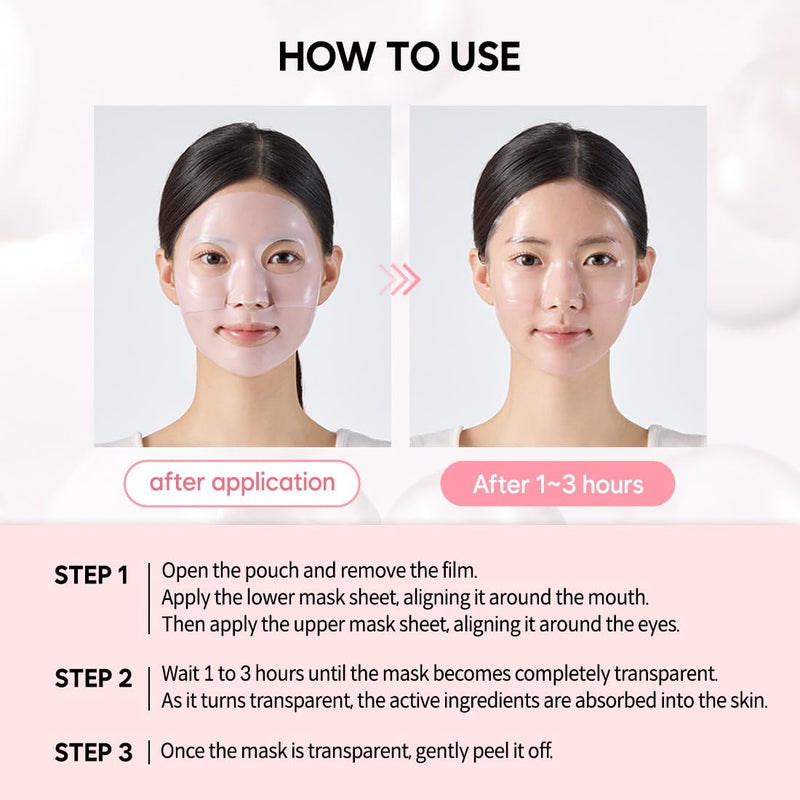 Overnight Collagen Lifting Gel Mask 5 pcs, Korean Face Lifting Deep Hydrogel Mask for Glass Skin, Anti-Aging with PDRN (Salmon DNA), Hyaluronic Acid for Elasticity, Firmness Infinity Warehouse