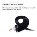 Loop Remy Hair Extensions Human Hair Silicone Micro Ring Beads Stick Tipped Hair Fish Line Link Hairpieces Hand Tied 1g/Strand 50 Individual Strands 50g Highlight 22 Inch
