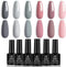 Beetles BRIDESMAID BEAUTY Classic Gel Nail Polish Set - Nude Gray Pink 6 Colors Gel Polish Kit Popular Nail Art Design Soak Off LED Lamp Nail Polish Gel Manicure Kit Holiday Git Set beetles Gel Polish