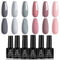 Beetles Bridesmaid Beauty Classic Gel Nail Polish Set - Nude Gray Pink 6 Colors Wedding Gel Polish Kit Popular Nail Art Design Soak Off LED Lamp Nail Polish Gel Manicure Kit New Year Holiday Gifts Set beetles Gel Polish