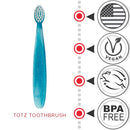 RADIUS Totz Toothbrush Extra Soft Brush BPA Free & ADA Accepted Designed for Delicate Teeth & Gums for Children 18 Months & Up - Blue Coral Yellow - Pack of 3 RADIUS