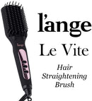 LâAnge Hair Le Vite Hair Straightening Brush | Double Negative Ion Technology for Smooth, Frizz-Free Hair | Easy, Quick Sleekness and Shine | Dual-Voltage Hair Straightener for All Hair Types (Black) l'ange