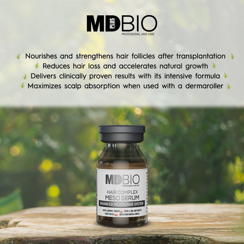 MD PLUS BIO Clinical Hair Regrowth Meso Complex Serum Kit - Strengthens Hair Roots and Promotes Hair Regrowth - Serum Set for Stronger, Thicker & Longer Hair - 10 Pcs 6 ml Vials Infinity Warehouse