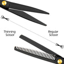 Professional Home Hair Cutting Kit - Quality Home Haircutting Scissors Barber/Salon/Home Thinning Shears Kit with Comb and Case Black Cape for Men and Women HIMART