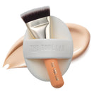 THE TOOL LAB All Day Fitting Duo (Glow type) - Premium Base Makeup Set for Liquid Cream Powder Foundation, Buffing Blending Face Brush, Sponge, Portable Case - 1.1" Flat Top Brush Infinity Warehouse
