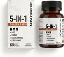 5-In-1 NAD+ Supplement | NMN + Resveratrol + CoQ10 + PQQ + Liposomal, NAD Supplement for Women & Men, Supports Cellular Energy, Heart, Brain and Healthy Aging –Third-Party Tested, 60 Vegan Capsules Infinity Warehouse