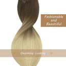 Doores Human Hair Extensions Clip in Ombre Ash Brown to Platinum Blonde 120g 7pcs 22 Inch Clip in Hair Extensions Straight Natural Hair Extensions Clip in Real Extensions DOORES Store