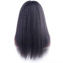 Odir Brazilian Human Hair Kinky Straight 4x4 Lace Front Wigs 20 Inch Yaki Straight Wig Unprocessed Vigin Human Hair Lace Closure Wig 150% Density for Black Women Natural Color Odir
