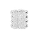 Kitsch Spiral Hair Ties, Coil Hair Ties, Phone Cord Hair Ties, Ponytail Hair Coils No Crease - 4 pcs, Transparent Kitsch