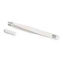Regine Switzerland Slant Tweezer - Handmade in Switzerland - Professional Eyebrow & Facial Hair Remover - Etched Interior Grabs Hair from The Root - Perfectly Aligned Tips - Stainless Steel, White Regine Switzerland Store