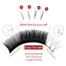 Obeya Easy Fan Volume Lashes 0.05 0.07mm Automatic Rapid Blooming Lashes Thickness Fast Fanning Eyelash ExtensionsC D Curl 9-15mm Mixed Trays (0.10-DD, 9-15 mm) Obeyalash Store