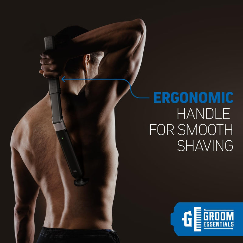 Chargeworx Electric Back Shaver and Hair Trimmer for Men Body Groomer with Extendable Back Blade Electric Razor for Hard to Reach Areas Back Shavers and Manscaping Tool for Men Battery Powered Infinity Warehouse