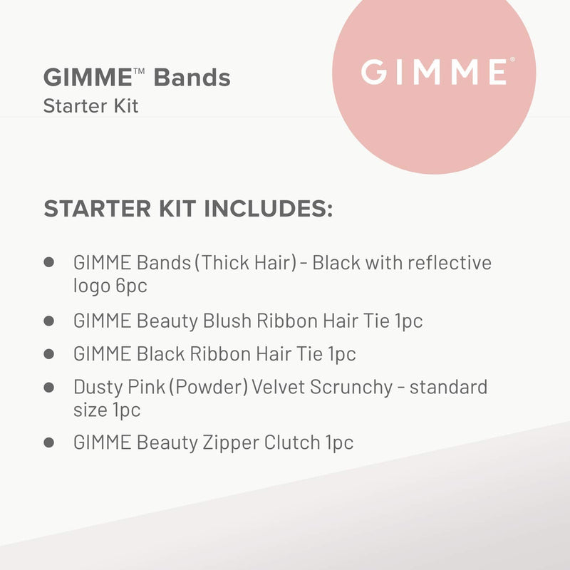 GIMME Bands Starter Kit | Gentle Microfiber Hair Ties | Includes Our Must-Have Hair Accessories Essential for Every Hair Type and Occasion | No Snagging, Dents, or Breakage | Black Onyx GIMME