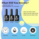 Matte Top Coat High Gloss Top Coat Base Coat Top Coat Gel Set,No Wipe Top Coat Resin Gel Nail Polish Glue Soak Off UV/LED Lamp Long Lasting And Shine For Nail Art(3Pcs,10ml/Bottle) BELLEBOOST