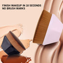 2 PCS Foundation Makeup Brush Flat Top Kabuki Hexagon Face Blush Liquid Powder Foundation Brush for Blending Liquid, Cosmetics with Bonus Protective Case(Black & Pink) Amtidy
