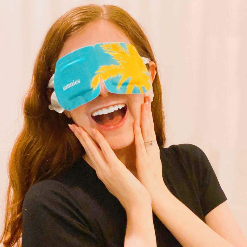 Self-Heating Steam Eye Mask Compress for Dry & Tired Eyes, Longest Lasting (40+ mins), Disposable, No Microwave, Sleep Better, Headache Relief, Puffiness and Dark Circles, Combine with Gold Hydrogels Sunnies