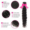 10A Deep Wave Human Hair Bundle 100% Virgin Brazilian Hair 1 Single Bundle 22 Inch Wet and Wavy Hair Human Bundle Unprocessed Remy Curly Hair Bundle serwell