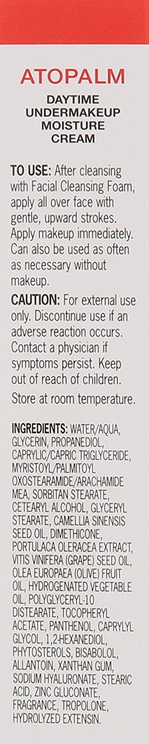 Atopalm Daytime Undermakeup Face Moisturizer and Primer, Paraben-Free, 1 ounce ATOPALM