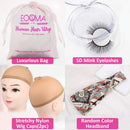 Eooma Curly Headband Wig Human Hair Wigs for Black Women (20 inch) Brazilian Curly None Lace Front Wigs Human Hair Scarf No Gel Glueless Remy Hair Wig Eooma