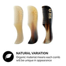 ZEUS Horn Mustache Comb for Men, Leather Case, B41 ZEUS