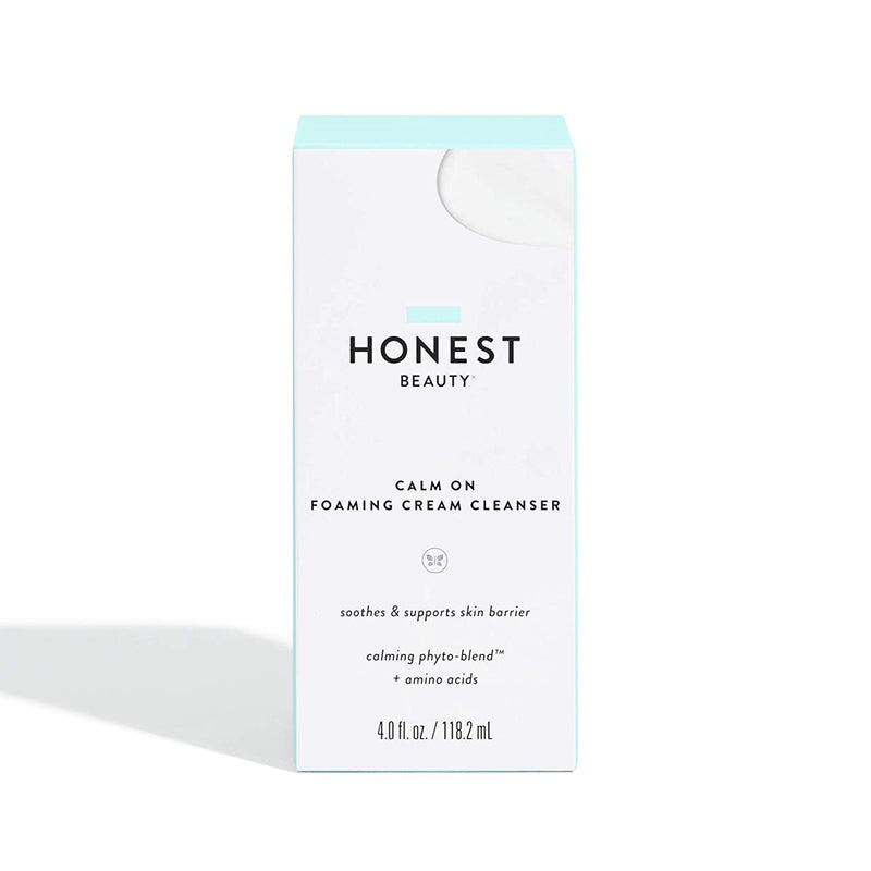 Honest Beauty Calm On Foaming Cream Cleanser | with Hyaluronic Acid + Phytosterols & Phospholipids + Amino Acids | 4 Fl Oz Honest Beauty