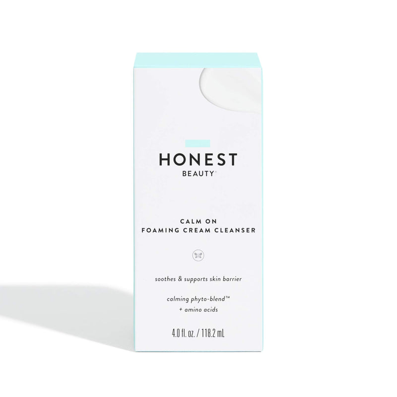 Honest Beauty Calm On Foaming Cream Cleanser | with Hyaluronic Acid + Phytosterols & Phospholipids + Amino Acids | 4 Fl Oz Honest Beauty