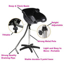 Portable Shampoo Hairdresser Hairdressing Back Workstation Basin Salon Deep Shampoo Basin Sink(Large lightweight plastic wash basin) TFCFL