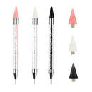 Wax Pencil for Rhinestones Acrylic Handle Dual End Rhinestone Picker Dotting Pen with Extra 3 Wax Pen Tips Crystal Gemstone Applicator Tool for Nail Art 3 pieces Kaychan