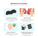 (60 Strips) Livaclean Charcoal Infused Blackhead Strips for Face, Nose, and Pores Blackheads Removal LivaClean
