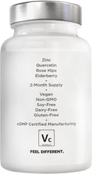 Amen Vitamin C+ Supplement with Zinc, Bioflavonoids, Quercetin, Rose HIPS, Elderberry – Vegan, Non-GMO – 2 Months Supply - 120 Capsules Infinity Warehouse