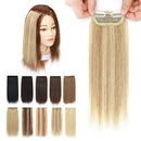 Invisible Clip in Mini Hair Extensions Human Hair Seamless Hairpin Hair Pad Short Straight Hairpieces One Piece Wiglet Hair Filler for Adding Hair Volume 4 Inch Ash Blonde mix Bleach Blonde MY-LADY