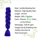 Jumbo Braiding Hair, Blue Braiding Hair 24inch 100G 5PCS, Feed in Hair for Braids, Blue Ombre Braiding Hair Extensions for Twist Braiding Crochet Hair Color Sapphire SaiDi