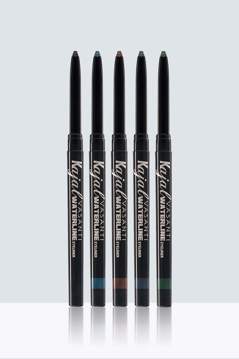 VASANTI Kajal Waterline Eyeliner Pencil - Long-lasting, Waterproof, Smudge-proof, Safe for Sensitive Eyes, Waterline Eye Liner - Opthalmologist Approved and Tested (Midnight Green) Vasanti Cosmetics