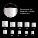 AORAEM Short Nail Tips Half Cover,Natural Lady French Acrylic Artificial Fake Half Nail with Box(Natural-500) AORAEM