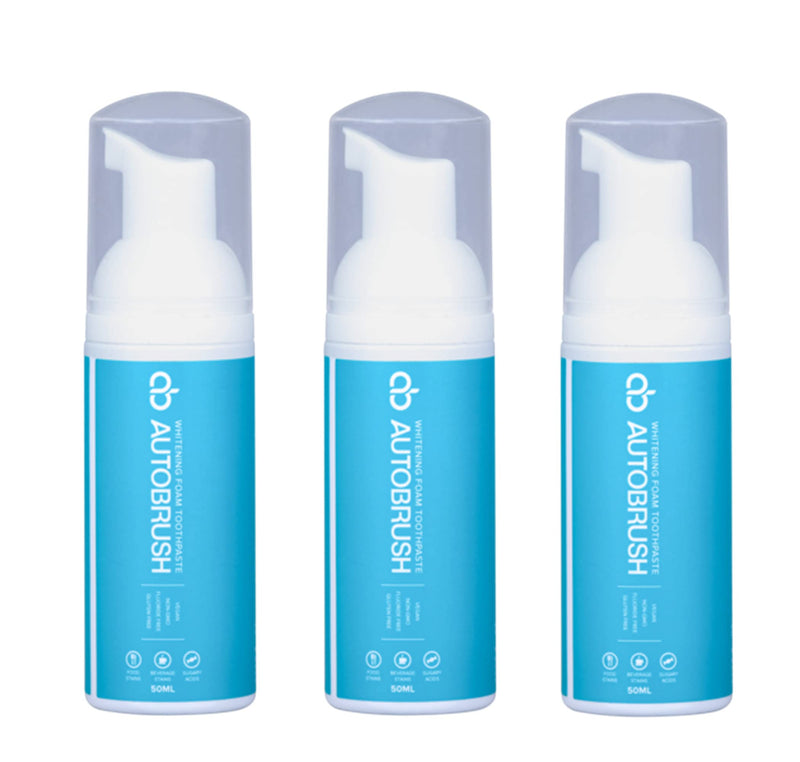 AutoBrush Original Mint Foaming Toothpaste - Travel Friendly, Anti-cavity (Three Pack) AutoBrush