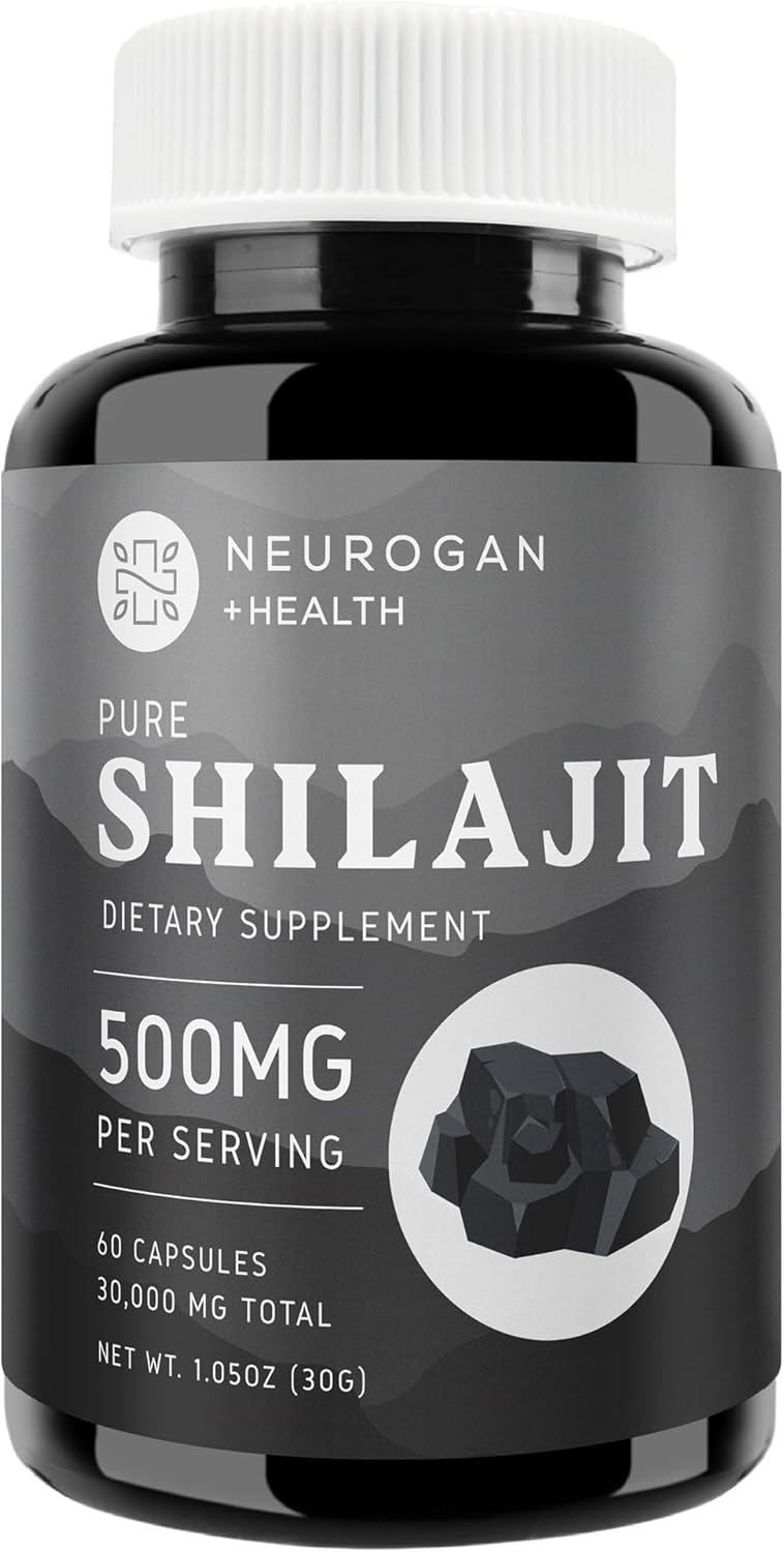 Neurogan Pure Shilajit for Men & Women Capsules - 500mg Per Serving, 60 Ct - Himalayan Shilajit for Women Men Supplement with Fulvic Acid & Trace Minerals - Energy, Brain & Immune Support Infinity Warehouse