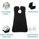 Leaflai Beard Apron, Non-Stick Shaving Hair Catcher for Men with 2 Suction Cups, Waterproof Beard Bib Cape Grooming set for Trimming, Best Christmas Gifts for Men - Black Leaflai