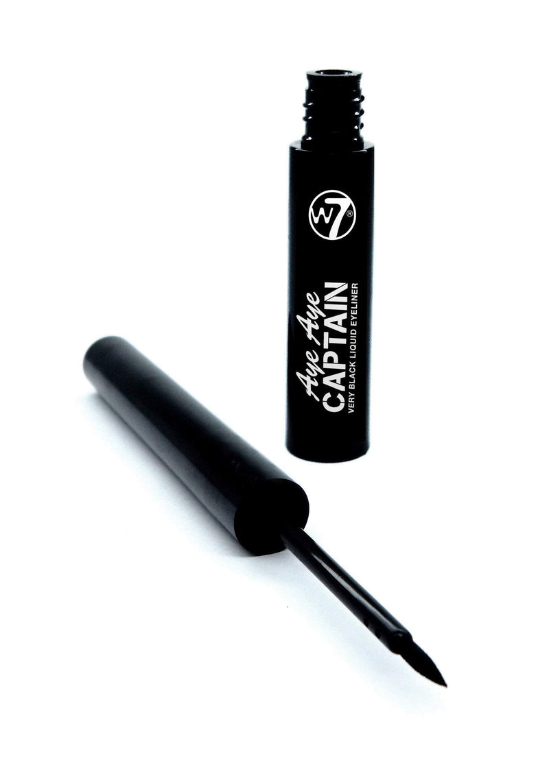 W7 | Liquid Eyeliner | Aye Aye Captain Liquid Eyeliner | Quick Drying Long Lasting Eyeliner Pen for All Eye Makeup Design | Black W7