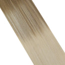 Moresoo Clip in Hair Extensions Clip in Human Hair Balayage Blonde Hair Extensions 10 Inch Human Natural Hair Extensions Clip in Brown #6 with #60 Platinum Blonde Clip in Extensions 5PCS 70G