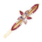 LUX ACCESSORIES Set of 2 Gold Flowers White Pink Marquise Hair Pins LUX ACCESSORIES