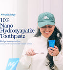Mouthology 10% Nano Hydroxyapatite Toothpaste (Fluoride Free), Whitening, Remineralizing, Natural, Sensitive Teeth, SLS Free, Xylitol Nano-Hydroxyapatite Toothpaste for Adults, Mint 4oz (USA Made) Infinity Warehouse