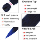 Pre Stretched Braiding Hair 26 Inch 8 Packs Long Ombre Braiding Hair Prestretched Crochet Braids Synthetic Yaki Texture Easy Hair Extensions for Braiding (20inch,T1B/Blue) Royal Collection