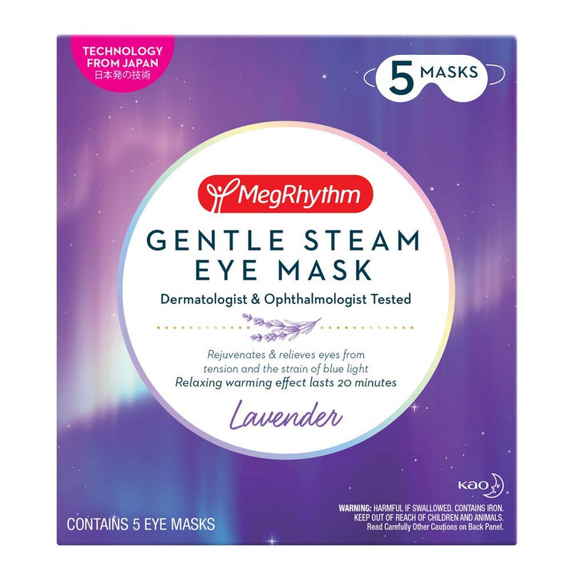 MegRhythm Megrhythm Gentle Steam Eye Mask, Lavender, 5 Count, Soothing Steam Eye Mask, Rejuvenates Eyes, Reduces Tension, Dermatologist and Ophthalmologist Tested, Lavender, 5 Count MegRhythm Store