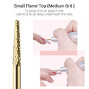 MelodySusie Nail Drill Bits Set, 7pcs Tungsten Carbide Nail Bits for Nail Drill E-file, 3/32 inch Bits Manicure Pedicure Remover Tools for Acrylic Gel Nails, Salon Home Nail Care Supplies, Gold MelodySusie