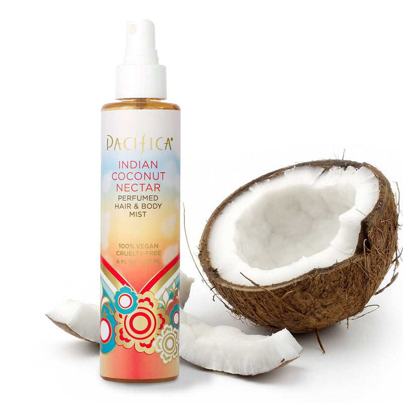 Pacifica Beauty Indian Coconut Nectar All Natural Hair and Body Mist Spray, 100% Vegan, Cruelty, Phthalate & Paraben Free, Clean Fragrance, 12 Fl Oz, Pack of 2 Pacifica
