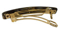 French Amie Small 2 1/4 Inches Onyx Celluloid Handmade Automatic Hair Clip Hair Barrette (Onyx Silver Grey) French Amie